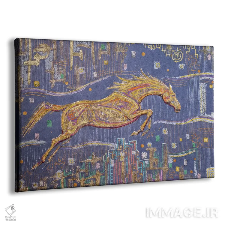 تابلو اسب جهنده اثر فافا کورولوا - نمای پرسپکتیو محصول