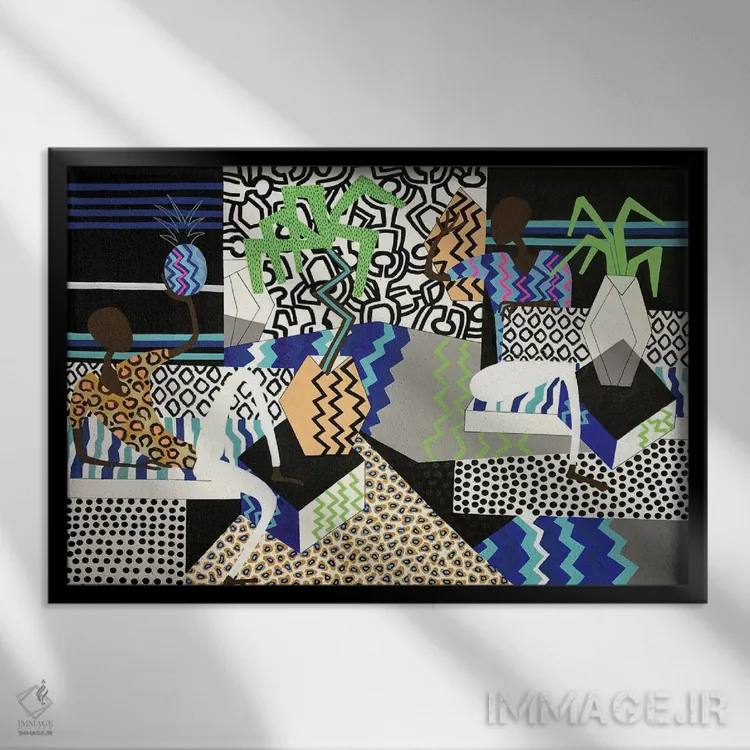 تابلو سالن استوایی اثر فرانتیشک فلوریان - نمای قابدار مشکی