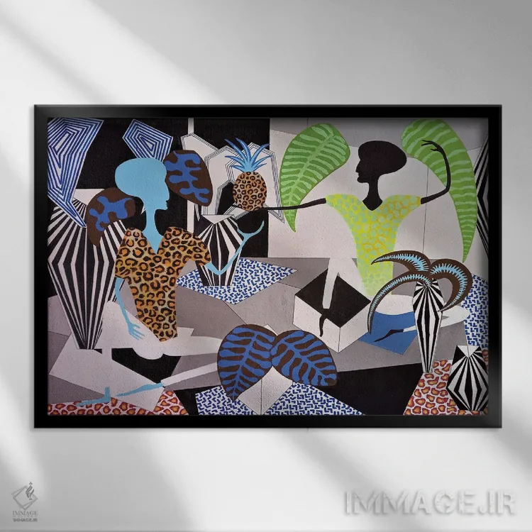 تابلو مهمانی گیاهان استراحتی ۴ اثر فرانتیشک فلوریان - نمای قابدار مشکی