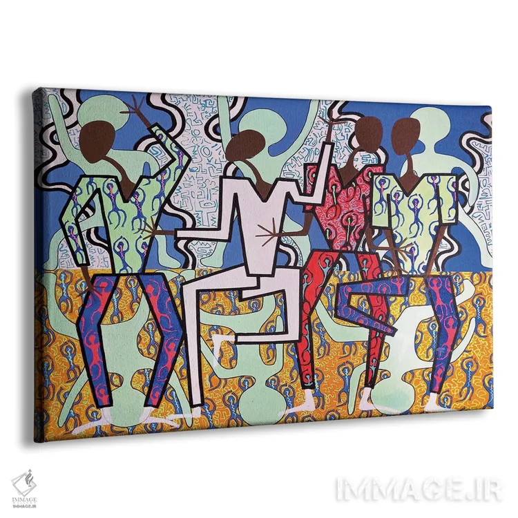 تابلو پیکرههای رقصان شاد ۷ اثر فرانتیشک فلوریان - نمای پرسپکتیو محصول