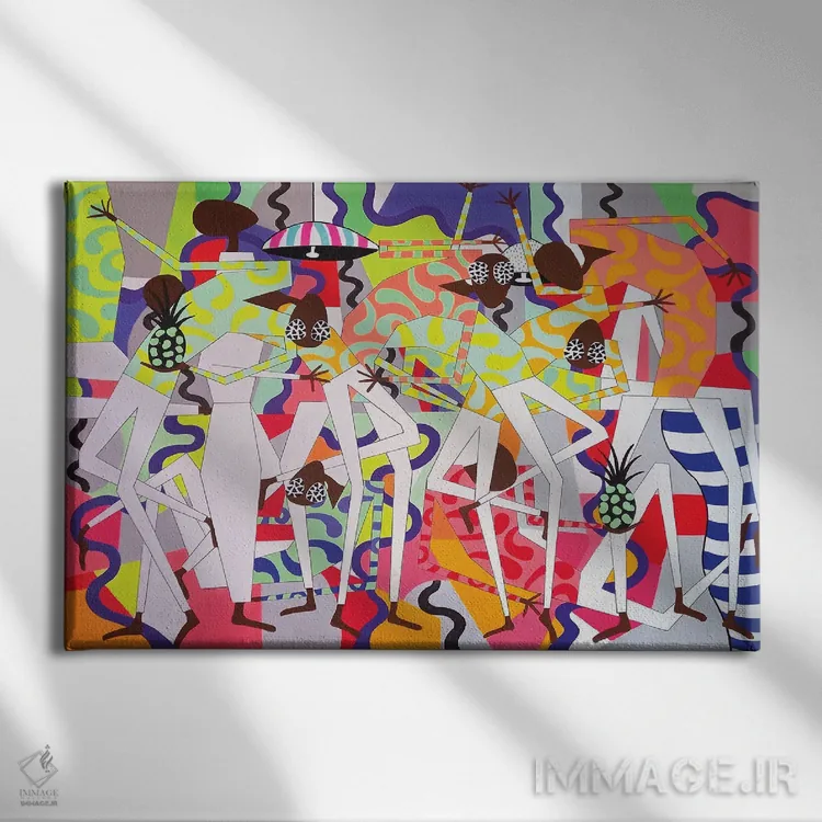 تابلو مهمانی رقص آناناس ۳ اثر فرانتیشک فلوریان - نمای روبهرو روی دیوار