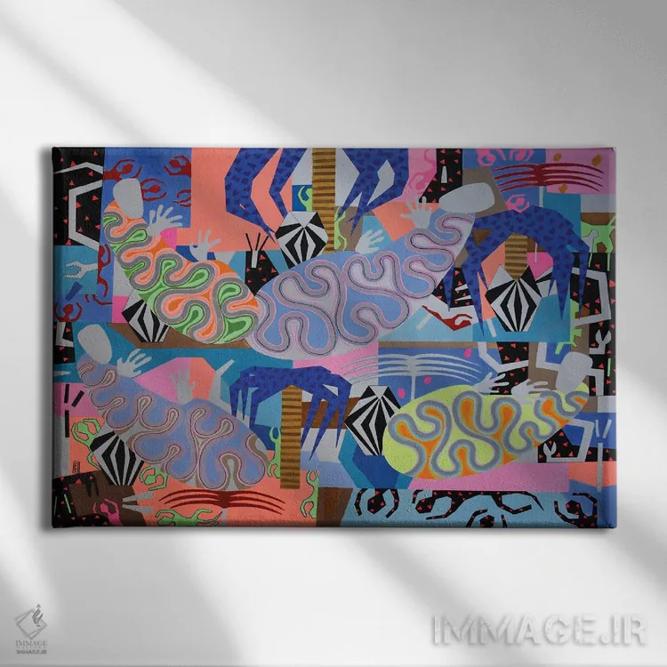 تابلو خوابندگان انتزاعی ۱۱ اثر فرانتیشک فلوریان - نمای روبهرو روی دیوار