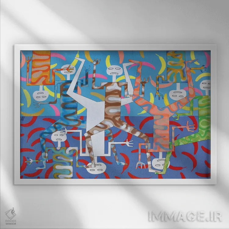 تابلو شب وحشی بیرون ۷ اثر فرانتیشک فلوریان - نمای قابدار سفید