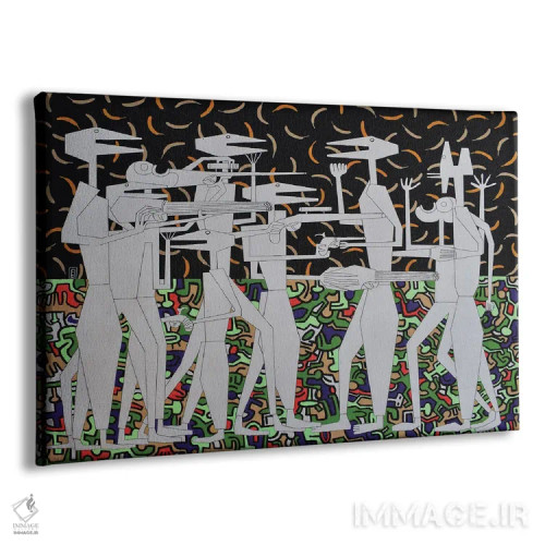 تابلو خزندگان انتزاعی ۸ اثر فرانتیشک فلوریان - نمای پرسپکتیو محصول