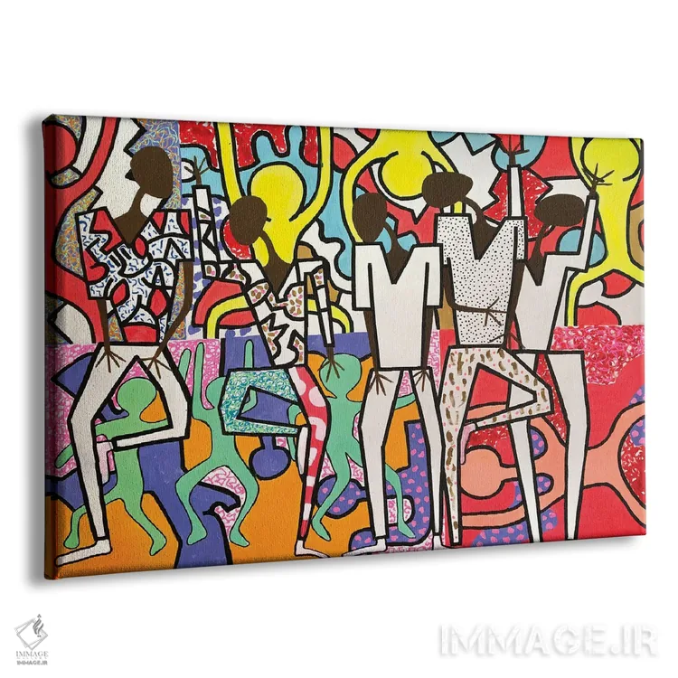 تابلو پیکرههای رقصان شاد ۱ اثر فرانتیشک فلوریان - نمای پرسپکتیو محصول