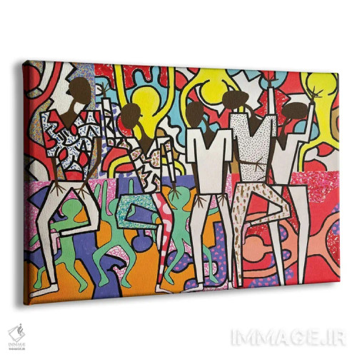 تابلو پیکرههای رقصان شاد ۱ اثر فرانتیشک فلوریان - نمای پرسپکتیو محصول