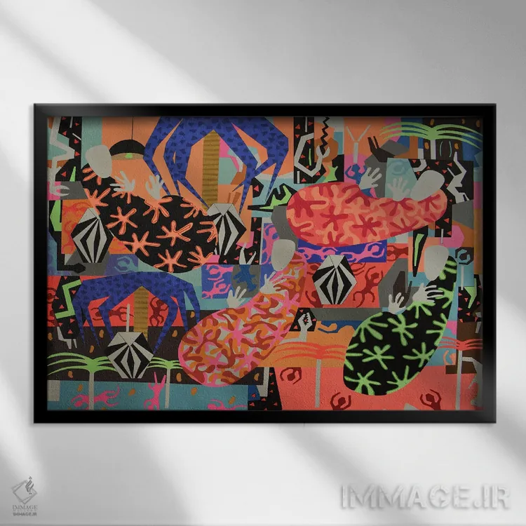 تابلو خوابندگان انتزاعی ۱۲ اثر فرانتیشک فلوریان - نمای قابدار مشکی