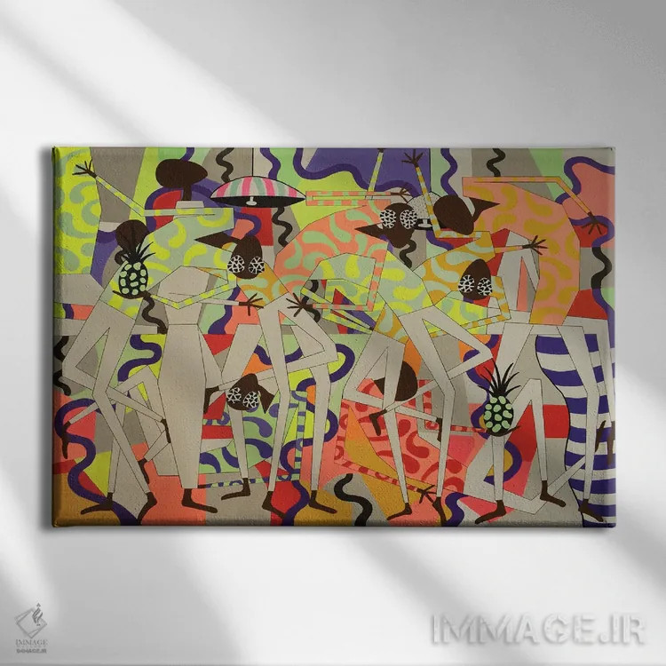 تابلو مهمانی رقص گرمسیری شماره ۹ اثر فرانتیشک فلوریان - نمای روبهرو روی دیوار
