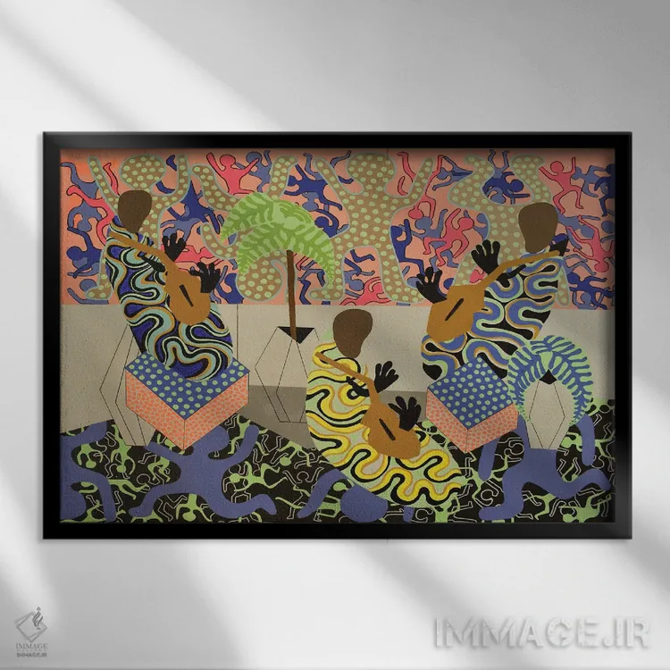 تابلو خوابیدگان انتزاعی شماره ۱۱ اثر فرانتیشک فلوریان - نمای قابدار مشکی