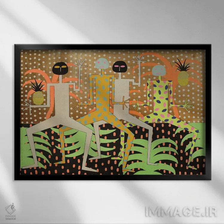 تابلو مهمانی رقص گرمسیری شماره ۷ اثر فرانتیشک فلوریان - نمای قابدار مشکی