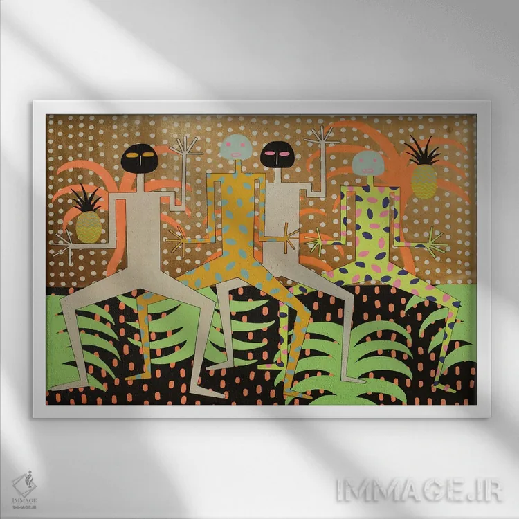 تابلو مهمانی رقص گرمسیری شماره ۷ اثر فرانتیشک فلوریان - نمای قابدار سفید