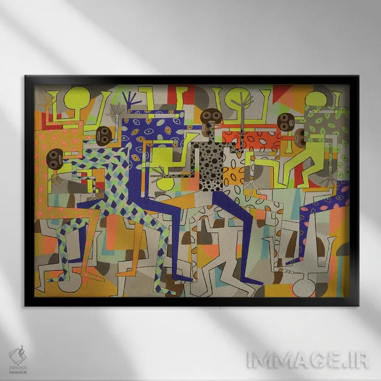 تابلو مهمانی رقص گرمسیری شماره ۸ اثر فرانتیشک فلوریان - نمای قابدار مشکی