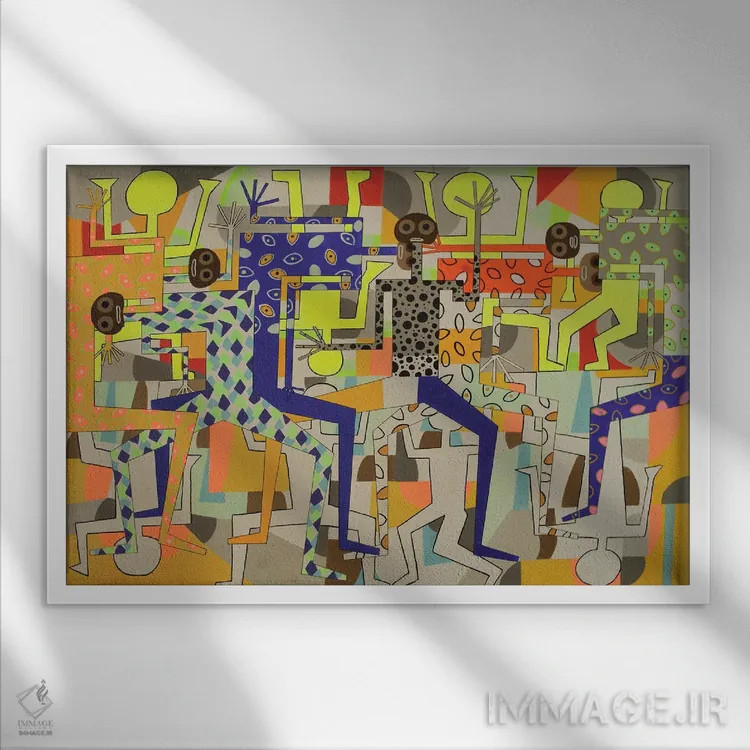 تابلو مهمانی رقص گرمسیری شماره ۸ اثر فرانتیشک فلوریان - نمای قابدار سفید