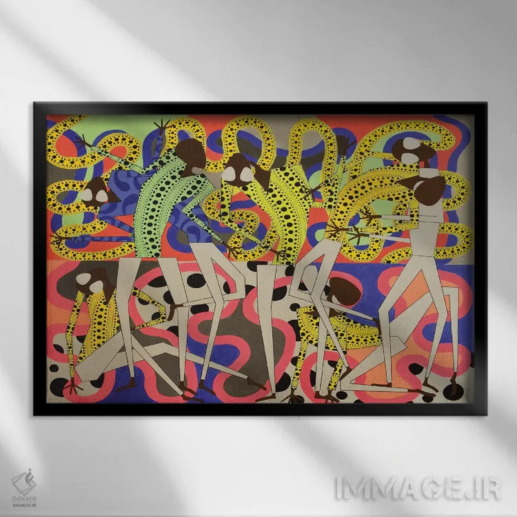تابلو انتزاعی فانکی شماره ۲ اثر فرانتیشک فلوریان - نمای قابدار مشکی