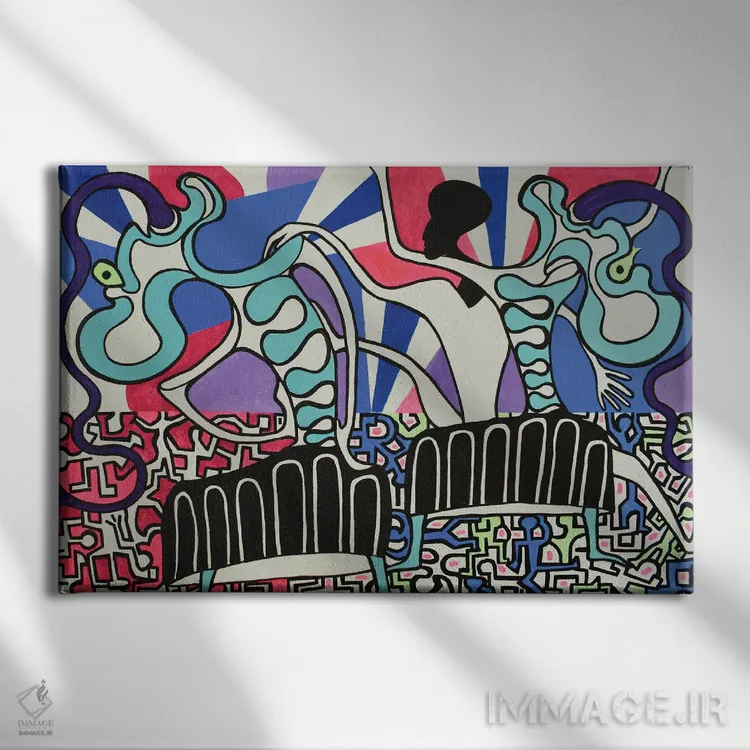 تابلو ضربآهنگ فانکی معاصر شماره ۱ اثر فرانتیشک فلوریان - نمای روبهرو روی دیوار