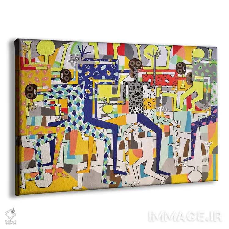 تابلو پیکرههای رقصنده فانکی شماره ۵ اثر فرانتیشک فلوریان - نمای پرسپکتیو محصول