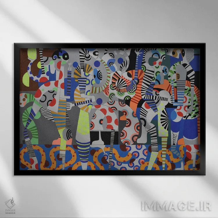 تابلو زمان مهمانی شماره ۳ اثر فرانتیشک فلوریان - نمای قابدار مشکی