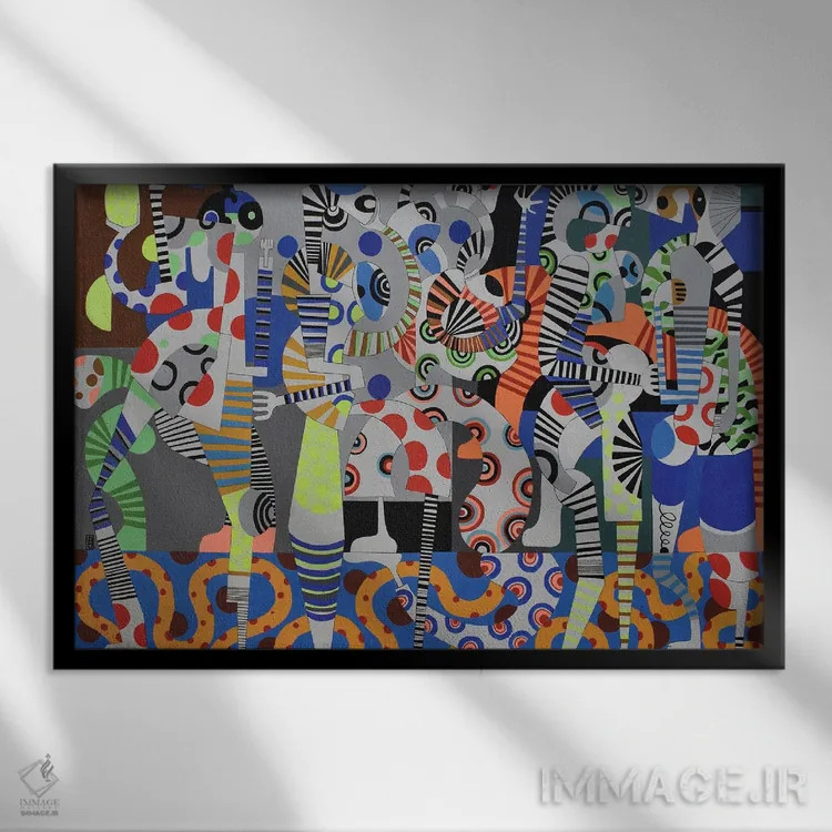 تابلو زمان مهمانی شماره ۳ اثر فرانتیشک فلوریان - نمای قابدار مشکی