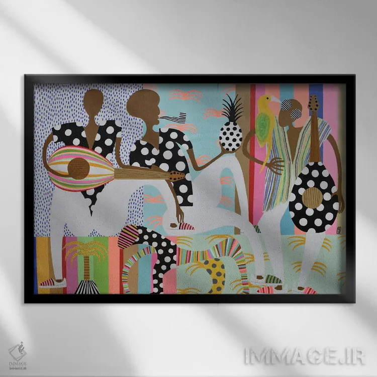 تابلو آناناس خالخالی اثر فرانتیشک فلوریان - نمای قابدار مشکی