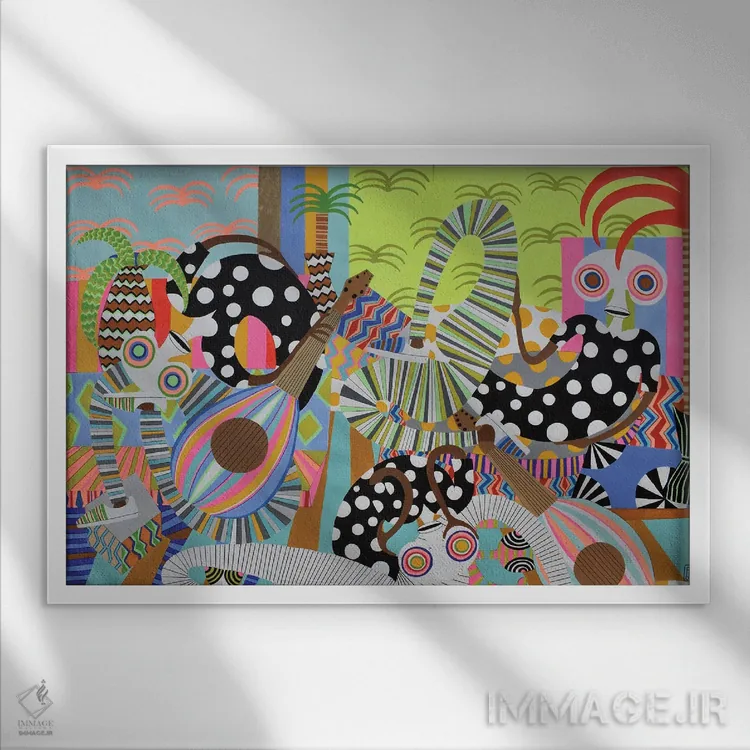 تابلو زمان مهمانی شماره ۵ اثر فرانتیشک فلوریان - نمای قابدار سفید