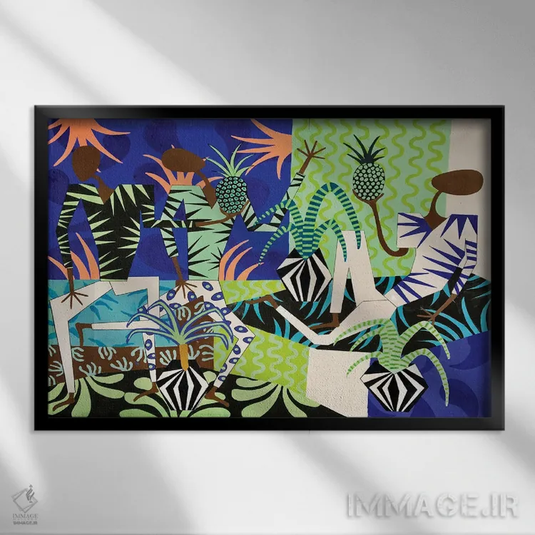 تابلو جشن آناناس اثر فرانتیشک فلوریان - نمای قابدار مشکی