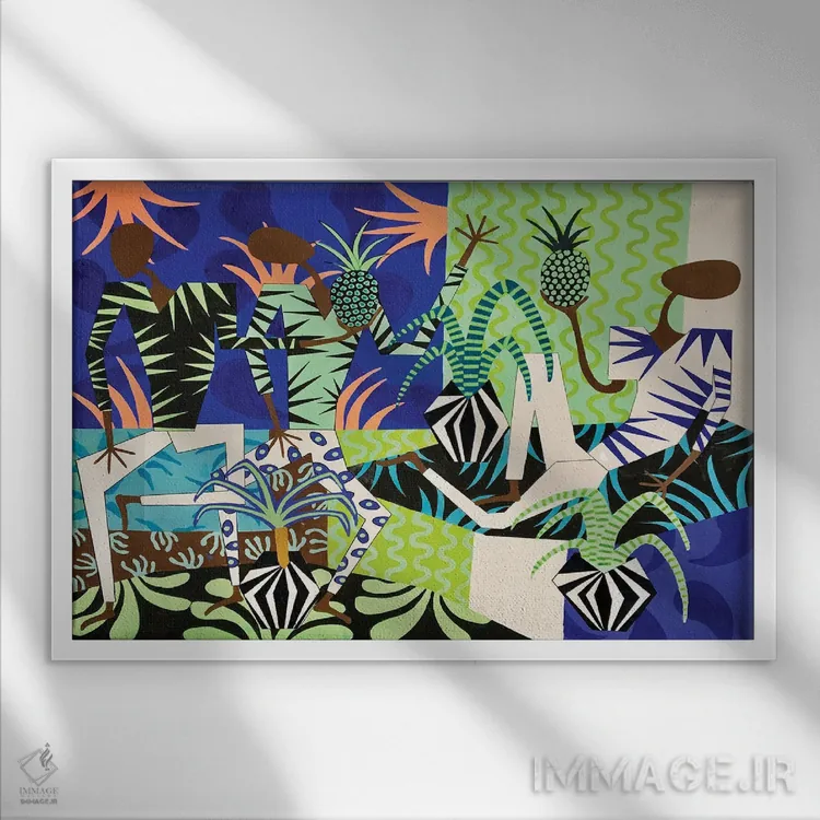 تابلو جشن آناناس اثر فرانتیشک فلوریان - نمای قابدار سفید