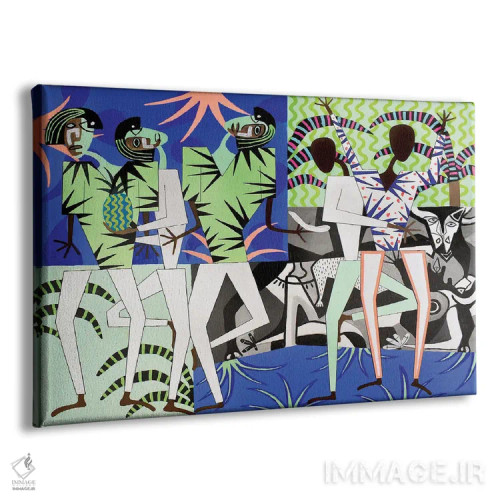 تابلو شخصیتهای رقص آبستره یک اثر فرانتیشک فلوریان - نمای پرسپکتیو محصول