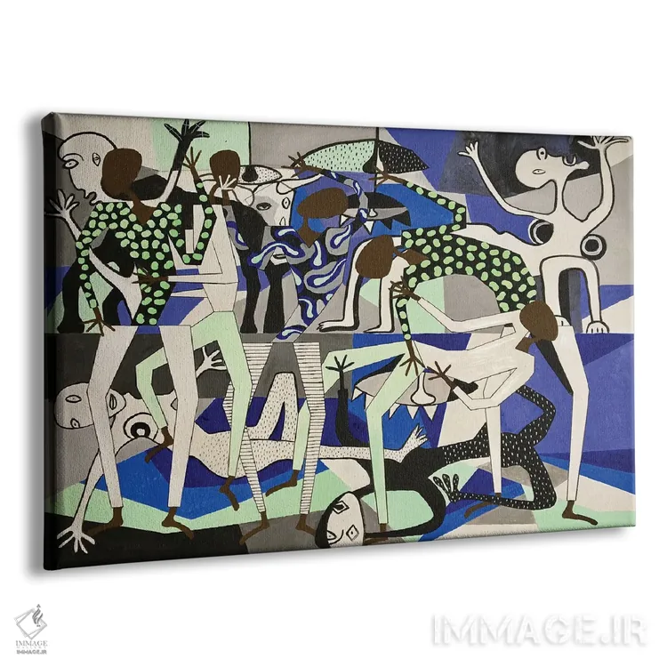 تابلو شخصیتهای رقص آبستره دو اثر فرانتیشک فلوریان - نمای پرسپکتیو محصول