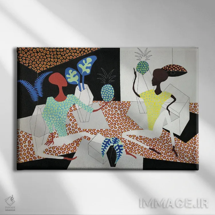 تابلو استراحتگاه آناناسی با گیاهان اثر فرانتیشک فلوریان - نمای روبهرو روی دیوار