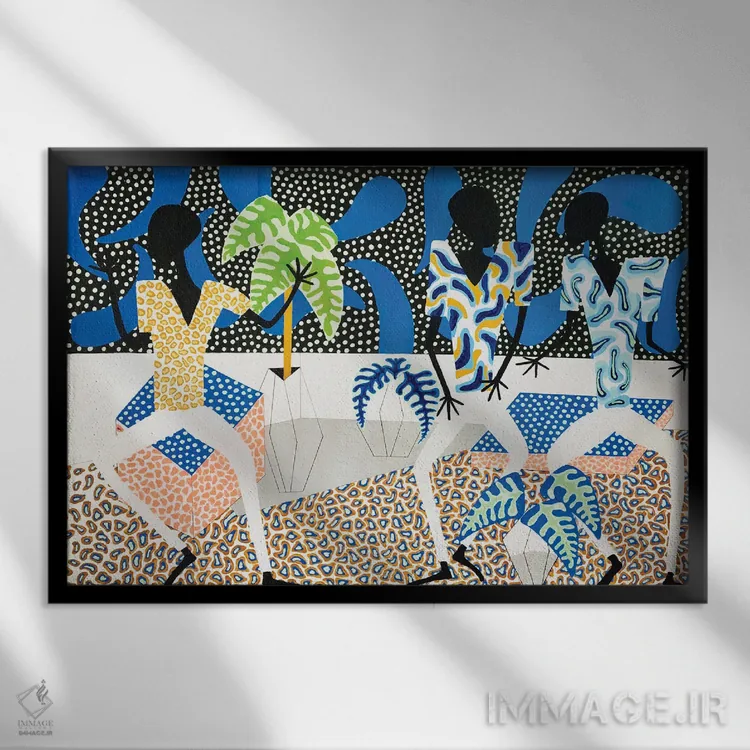 تابلو کلاب فانکی آبی اثر فرانتیشک فلوریان - نمای قابدار مشکی