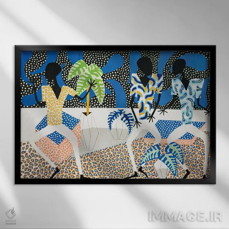 تابلو کلاب فانکی آبی اثر فرانتیشک فلوریان - نمای قابدار مشکی