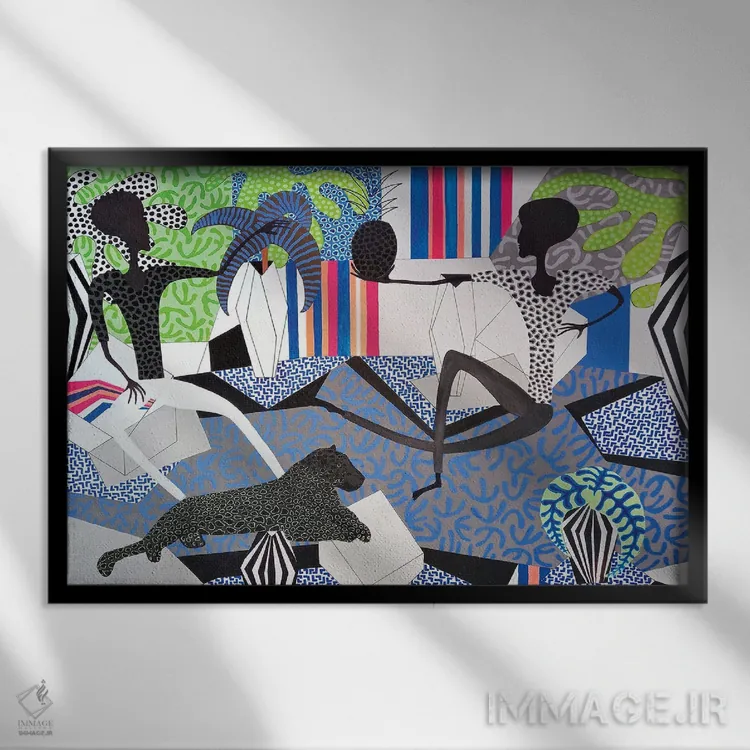 تابلو مهمانی استراحت گیاهان دو اثر فرانتیشک فلوریان - نمای قابدار مشکی