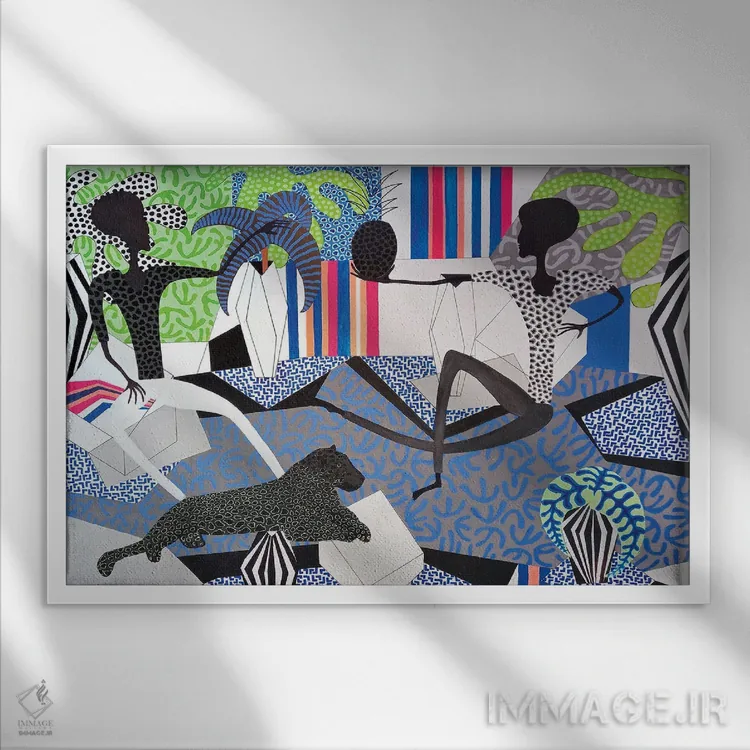 تابلو مهمانی استراحت گیاهان دو اثر فرانتیشک فلوریان - نمای قابدار سفید