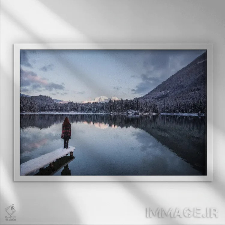 تابلو غروب سرد اثر فابیان فورتمن - نمای قابدار سفید