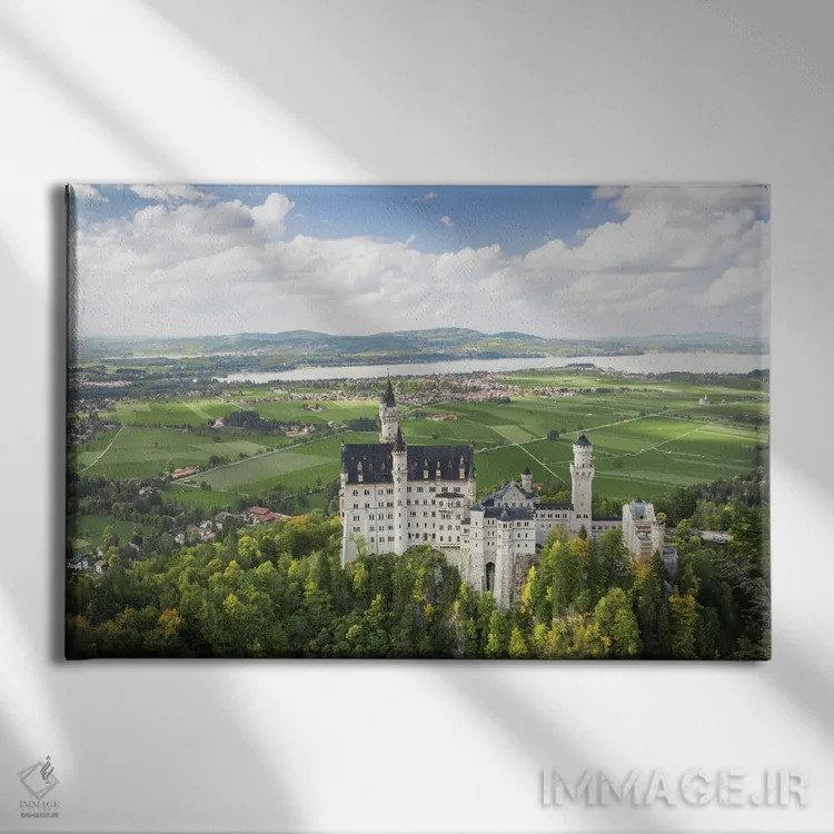 تابلو قلعه نویشوانشتاین (آلمان) اثر فابیان فورتمن - نمای روبهرو روی دیوار