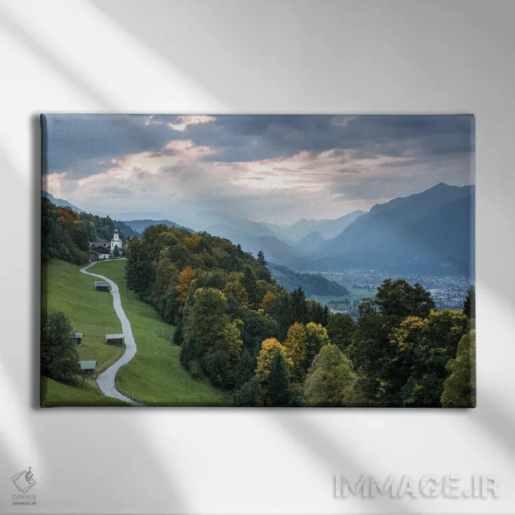 تابلو جاده به سوی غروب اثر فابیان فورتمن - نمای روبهرو روی دیوار