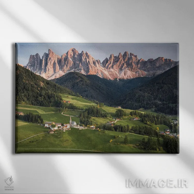 تابلو کوههای ایتالیا اثر فابیان فورتمن - نمای روبهرو روی دیوار