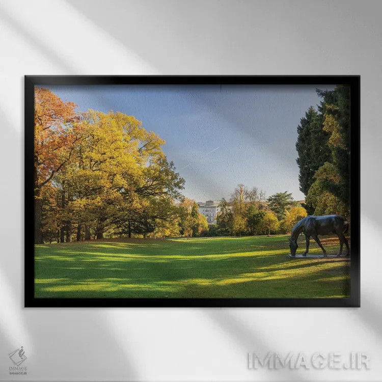 تابلو پارک پاییزی اثر فابیان فورتمن - نمای قابدار مشکی