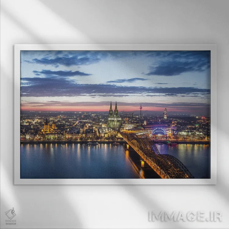 تابلو منظرهٔ شهری کلن (آلمان) اثر فابیان فورتمن - نمای قابدار سفید