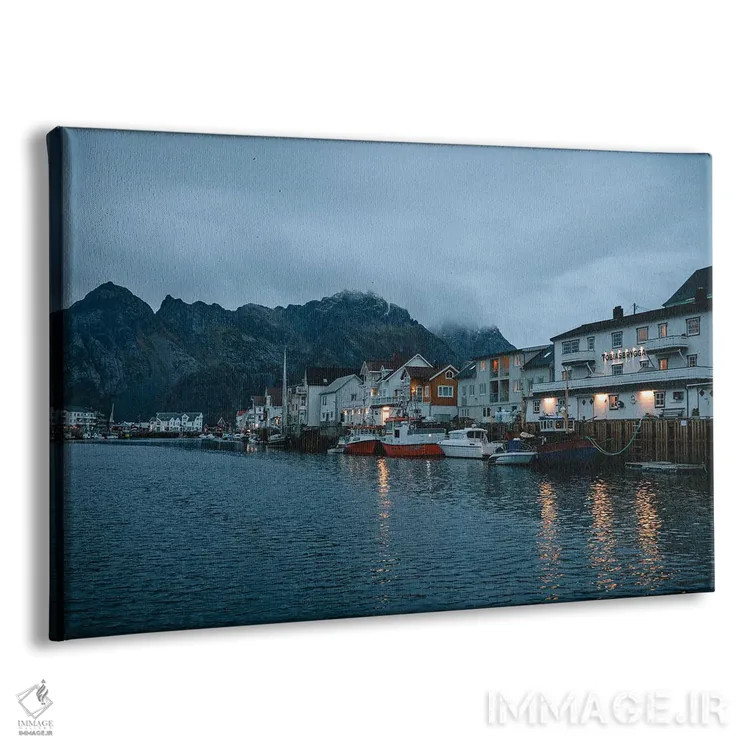 تابلو دروشن شدن چراغها در بندر نروژ اثر فابیان فورتمن - نمای پرسپکتیو محصول