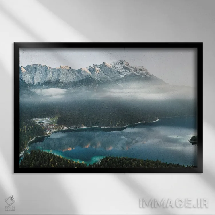 تابلو دامنه کوه اثر فابیان فورتمن - نمای قابدار مشکی