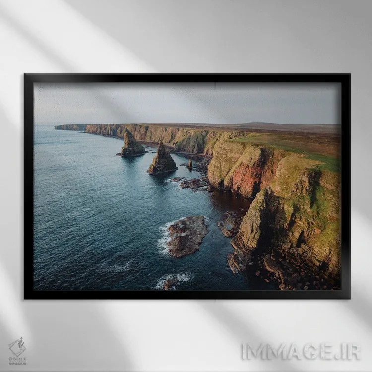 تابلو دونکوِنزبی استکس یک (صخرههای خاص اسکاتلند) اثر فابیان فورتمن - نمای قابدار مشکی