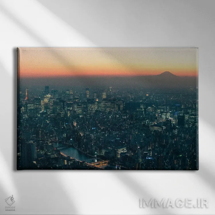 تابلو غروب خط افق توکیو اثر فابیان فورتمن - نمای روبهرو روی دیوار
