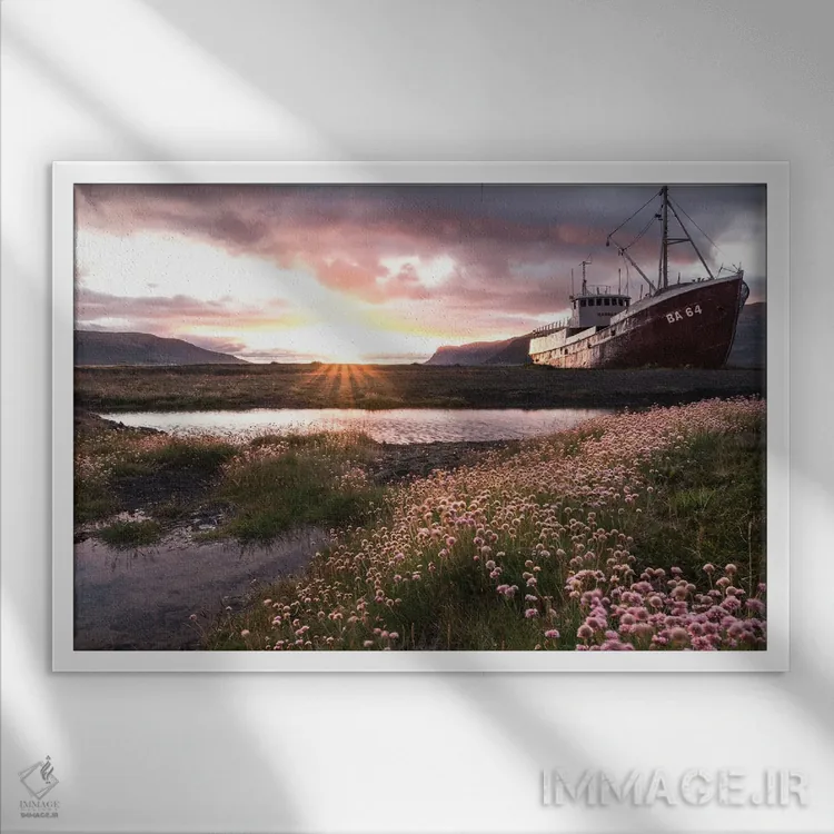 تابلو مسیر گلها اثر فابیان فورتمن - نمای قابدار سفید