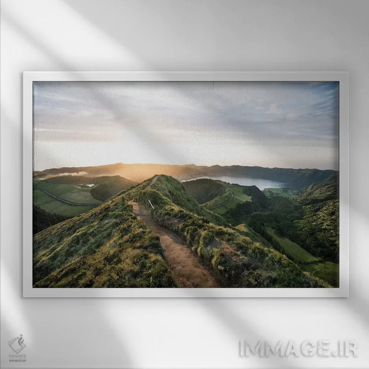 تابلو مسیر به سمت غروب اثر فابیان فورتمن - نمای قابدار سفید