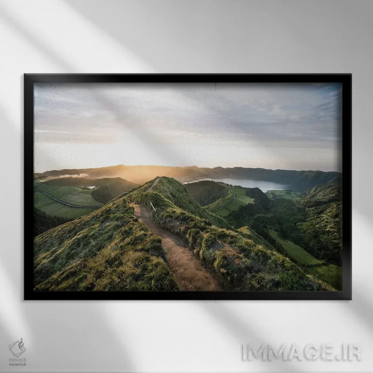 تابلو مسیر به سمت غروب اثر فابیان فورتمن - نمای قابدار مشکی