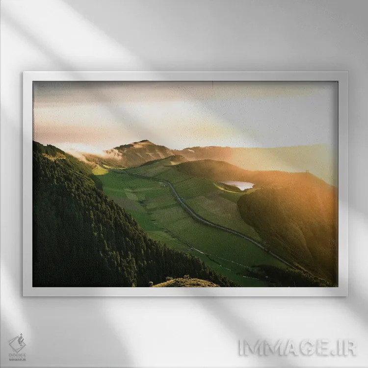 تابلو درخشش غروب اثر فابیان فورتمن - نمای قابدار سفید