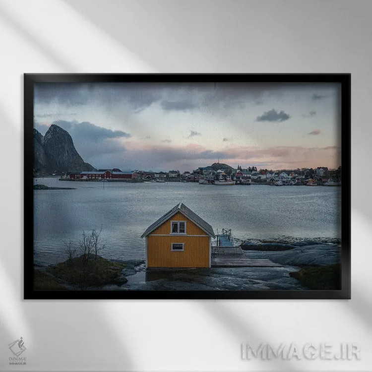 تابلو دفتر خانگی ماهیگیر اثر فابیان فورتمن - نمای قابدار مشکی