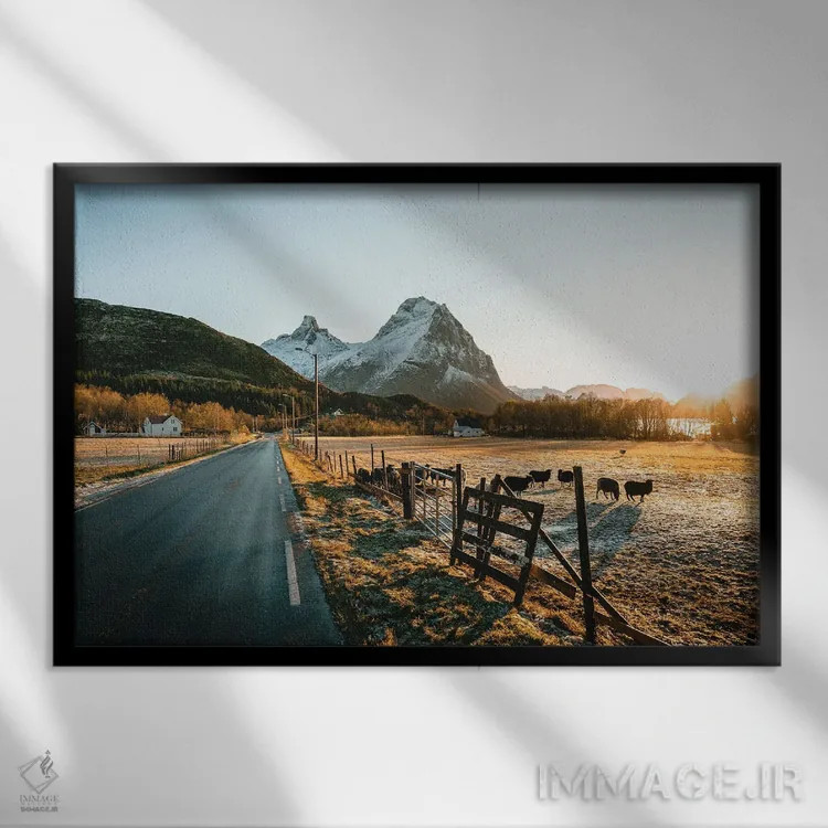 تابلو غروب یخزده اثر فابیان فورتمن - نمای قابدار مشکی