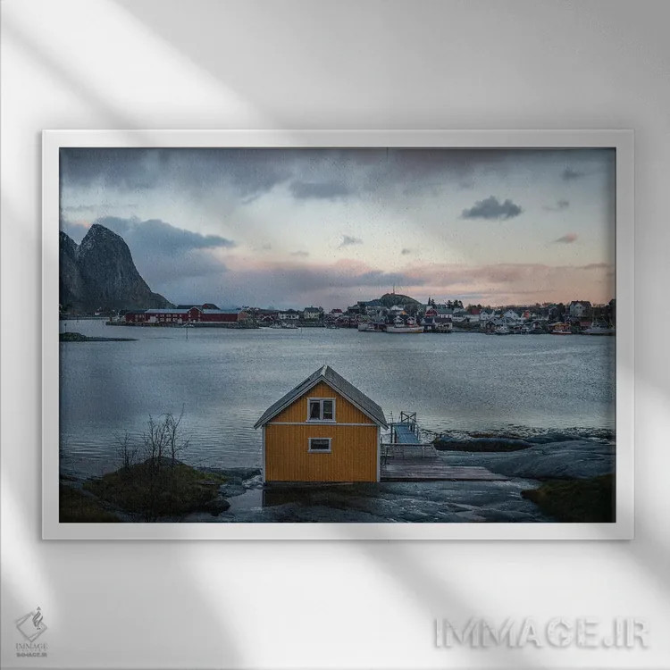 تابلو دفتر خانگی ماهیگیر اثر فابیان فورتمن - نمای قابدار سفید